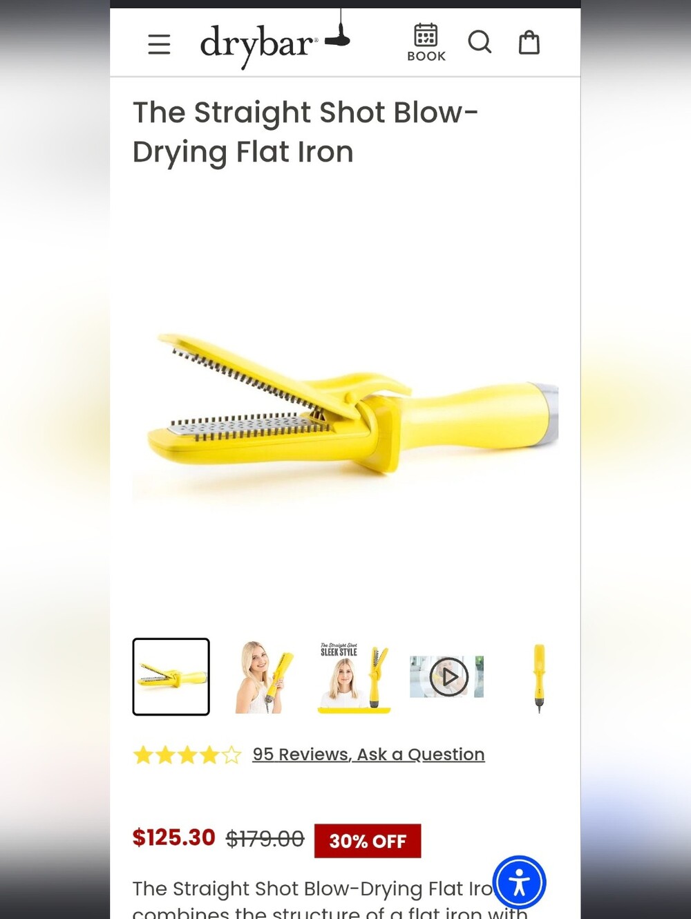 Drybar Yellow Straight Shot Blow‑Drying Flat Iron
